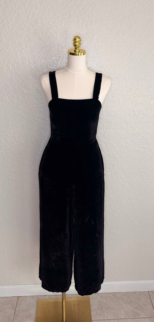 Madewell Crushed Velvet Wide Leg Jumpsuit