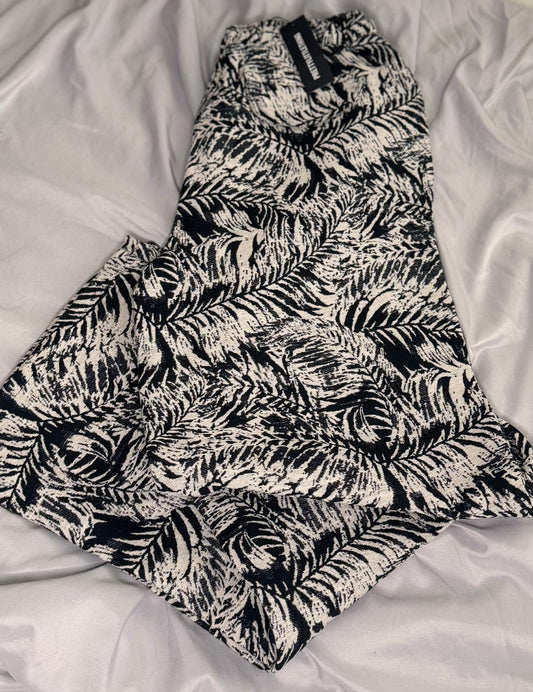 Pretty Little Things Jacquard Drawstring Waist Wide Leg Joggers