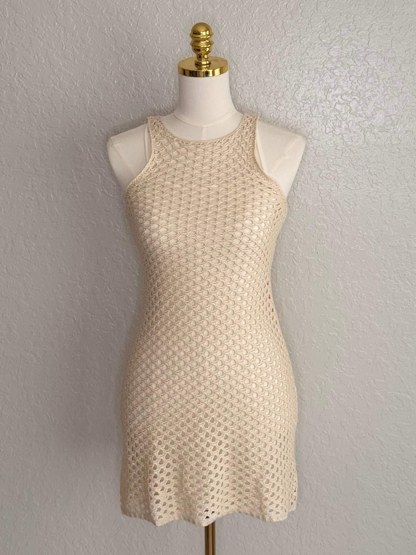 Mink Pink Balmy Crotchet Knit Mini Dress