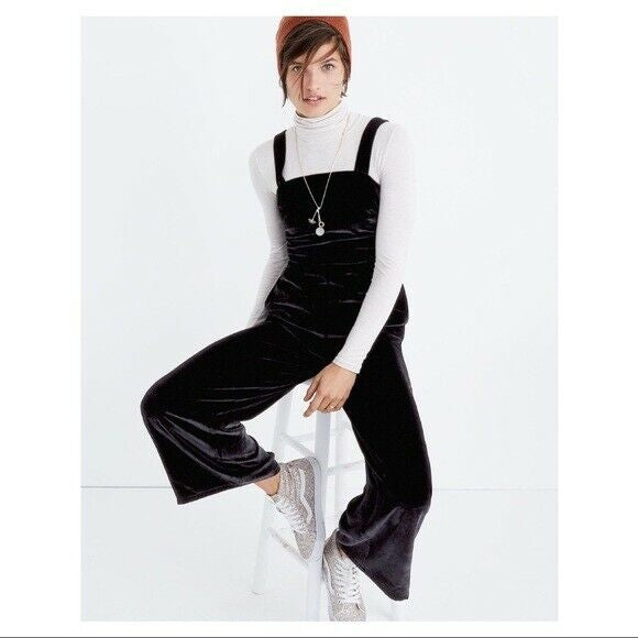 Madewell Crushed Velvet Wide Leg Jumpsuit