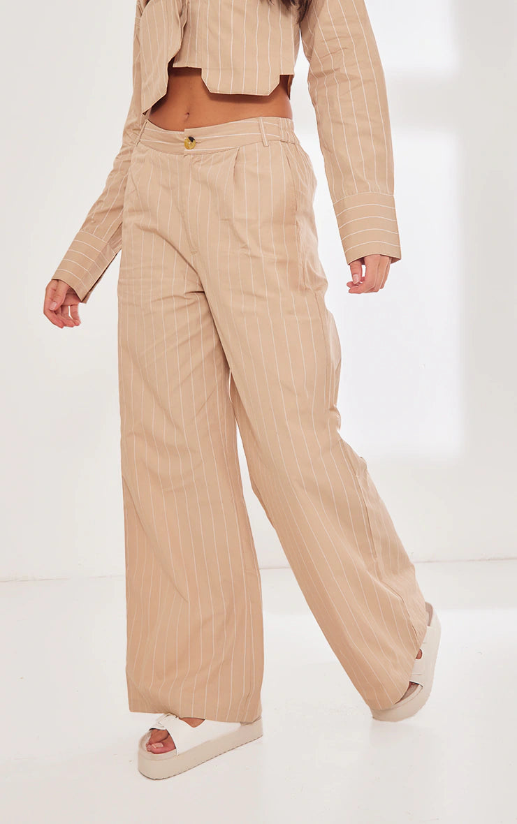 Pretty Little Things Stone Popline Pinstripe Set